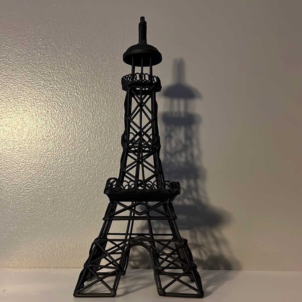 Eiffel Tower Home Accent Decor Metal with Matte Black Finish 12”x 4.5” - Picture 3 of 8